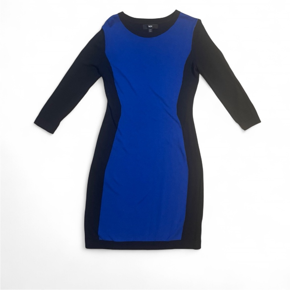 Blue and black dress with 3/4 sleeves